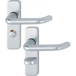 HOPPE 19mm dia. Satin Anodised Aluminium Bathroom Lever Backplate Furniture - 57mm Centres