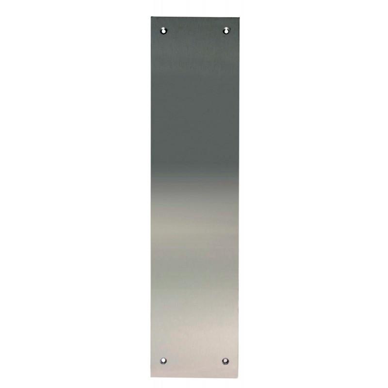 Fire Door Guru® Satin Stainless Steel Door Finger Push Plate Square Corner 700 x 75mm Fixings Included 