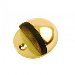 Oval Shielded Door Stop Polished Brass