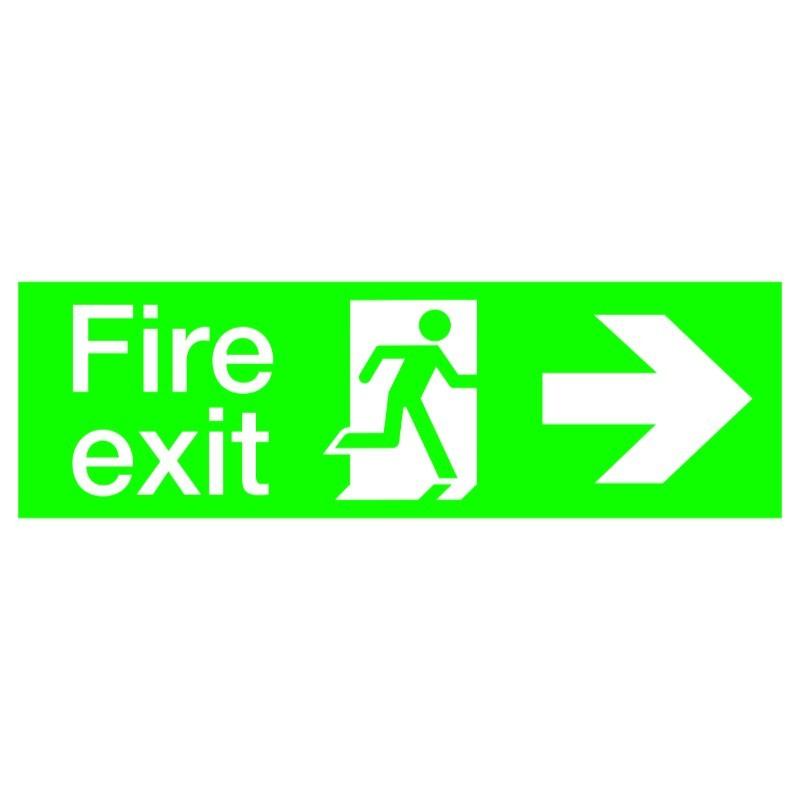 440mmx 150mm Fire Exit Running Man Sign.