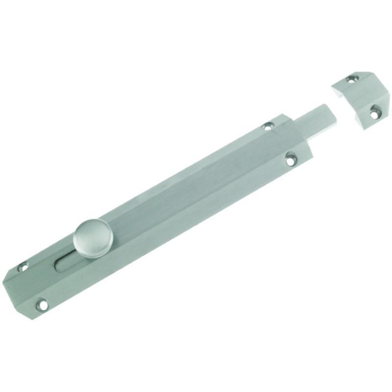 Surface Fix Slide Bolt - 200mm satin chrome