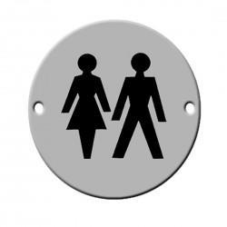 Satin Anodised Aluminium Unisex Toilet Sign