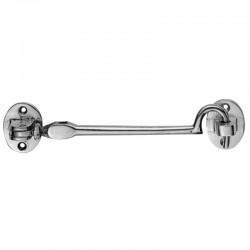 Heavy Duty Silent Cabin Hook And Eye - 300mm - Polished Brass