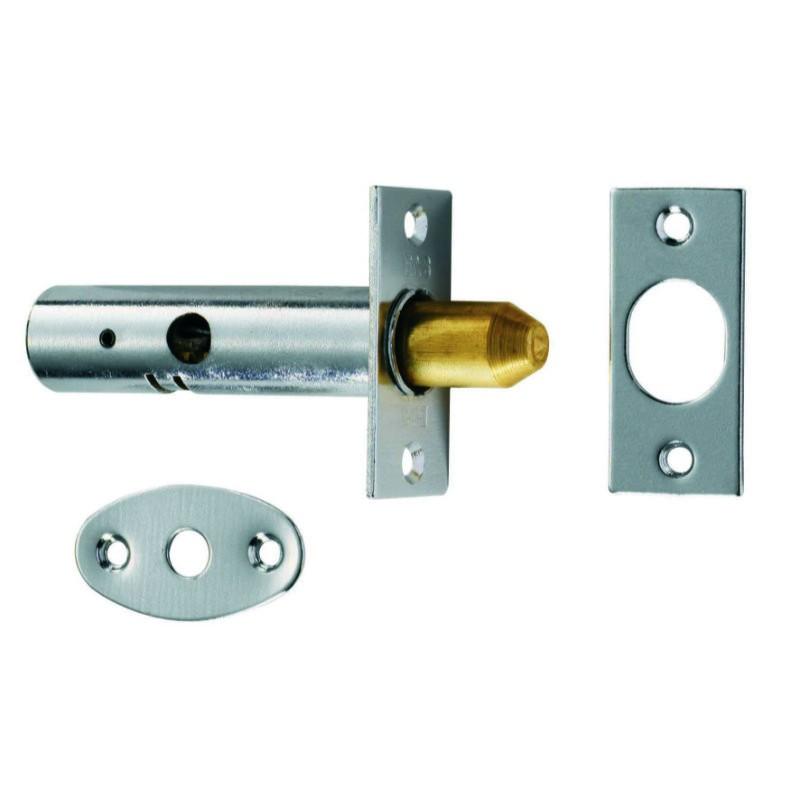 63mm Mortice Security Door Bolt Polished Chrome