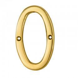 Numeral 0 Polished Brass