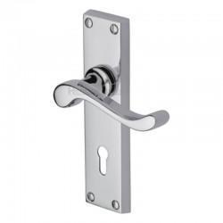 V810 Bedford Lever Lock Furniture - Polished Chrome