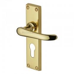 V727 Victorian Euro Lock Furniture - Brass