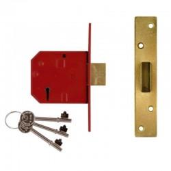 UNION J2134E 5 Lever Deadlock - 76mm Brass