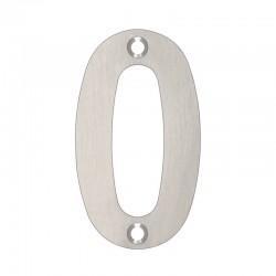 Stainless Steel 75mm Door Numeral - 0 Satin