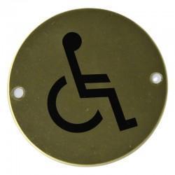 Polished Brass Disabled Toilet Sign