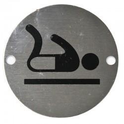 Polished Stainless Steel Baby Change Sign