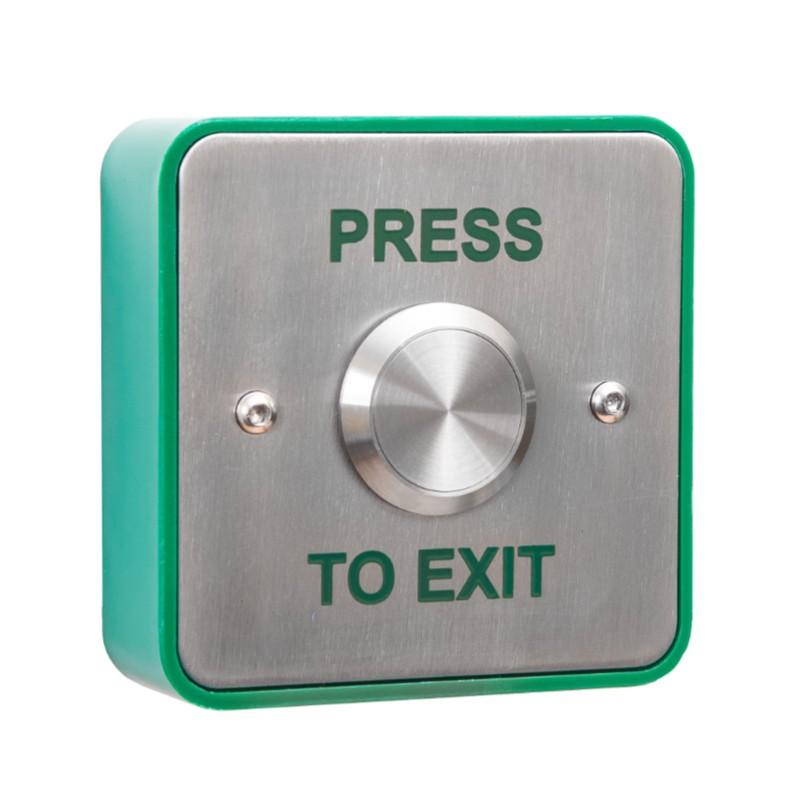 Vandal Resistant Square "Press to Exit" Button