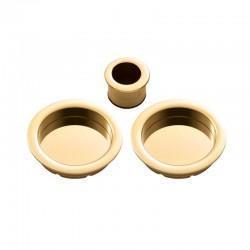 Carlisle Brass Manital ART54A Pocket Sliding Round Flush Pull Set - Polished Brass