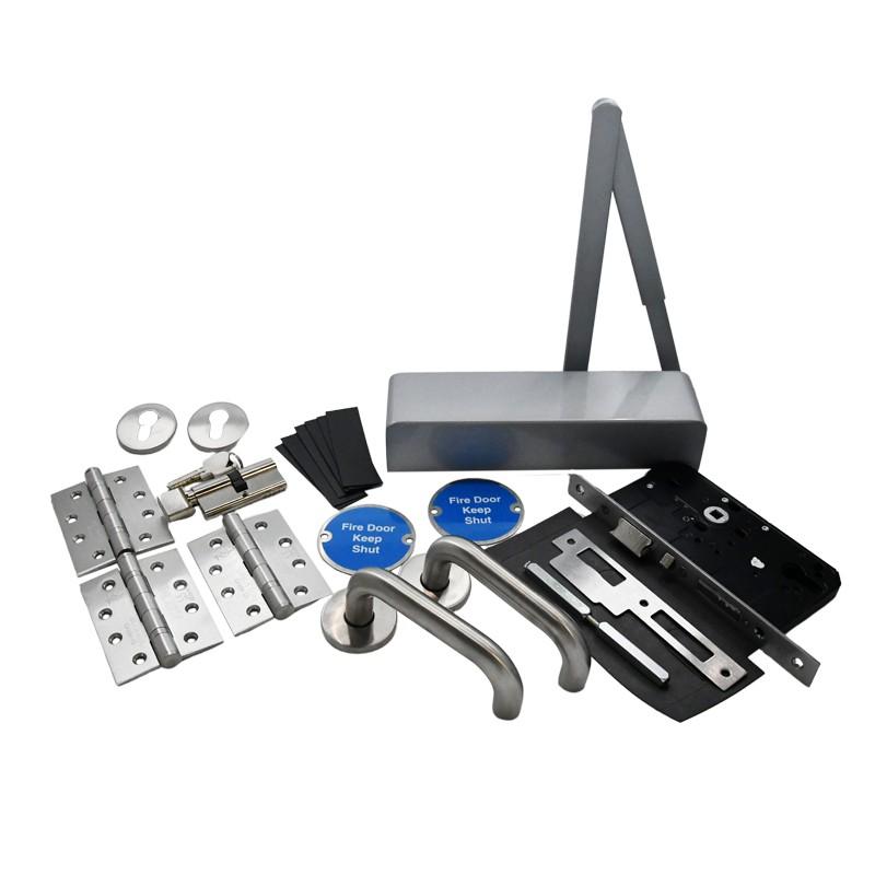 Fire Door Ironmongery Kit for Office/Classroom - Locking - Escape Lock Function
