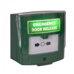 Green Illuminated Green Emergency Break Glass Unit Image