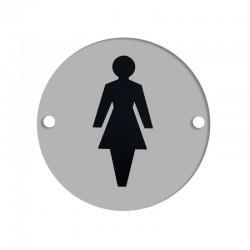 Satin Stainless Steel Female Toilet Sign