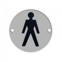 Satin Stainless Steel Male Toilet Sign