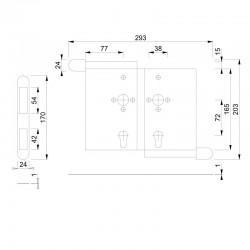 DIN Intumescent Lock Jacket 80mm dims