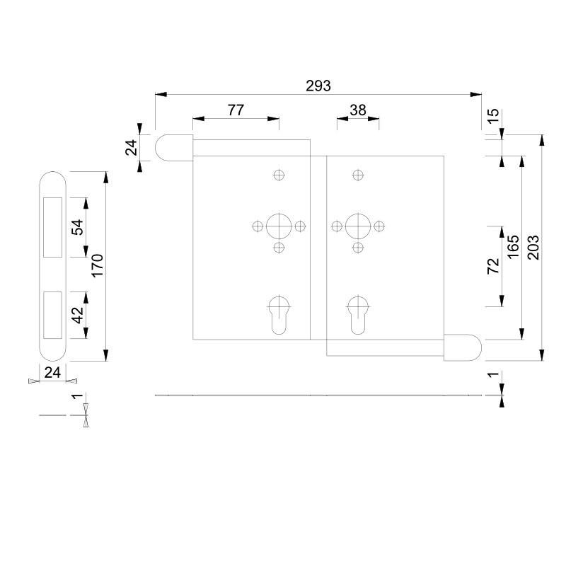 DIN Intumescent Lock Jacket 80mm dims