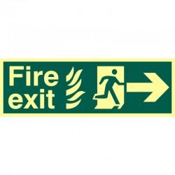 Photoluminescent Fire Exit Directional Sign - Right