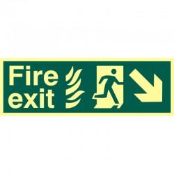 Photoluminescent Fire Exit Directional Sign - DR