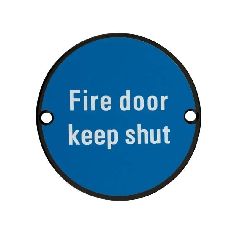Black Fire Door Keep Shut Sign