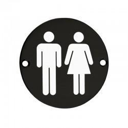 Black Unisex Toilet Sign