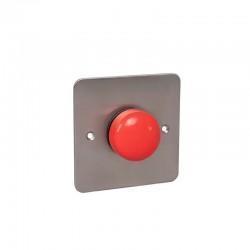 Stainless Steel Red Dome Button | Plain