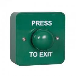 Green Dome Momentary Press To Exit Button - Plastic - Green