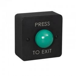 Black Green Dome Momentary Press To Exit Button