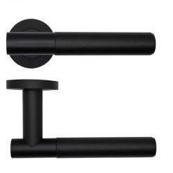 RT060 Lever Handle on Rose - Black