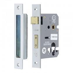 Satin Chrome Euro Profile Sashlock 76mm