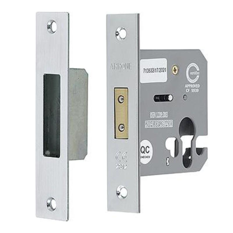 Satin Chrome Euro Profile Deadlock 76mm