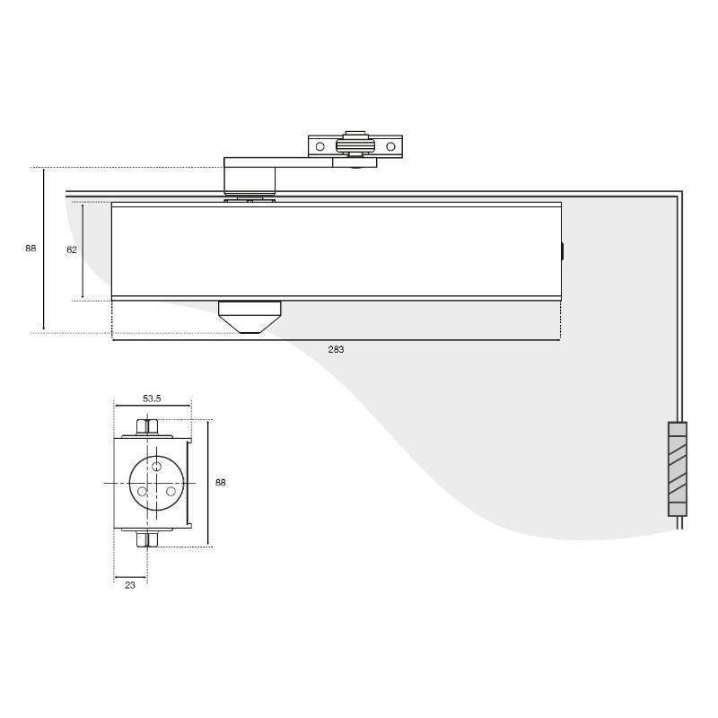 Union CE26V Door Closer Dimensions Union CE26V Door Closer Dimensions