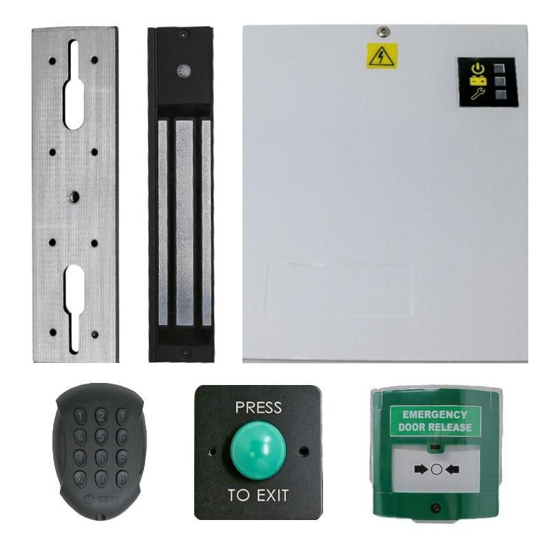 Fire Rated 12V DC Single Door Maglock Access Control Kit With GALEO Black Keypad Fire Rated 12V DC Single Door Maglock Access Control Kit With GALEO Black Keypad