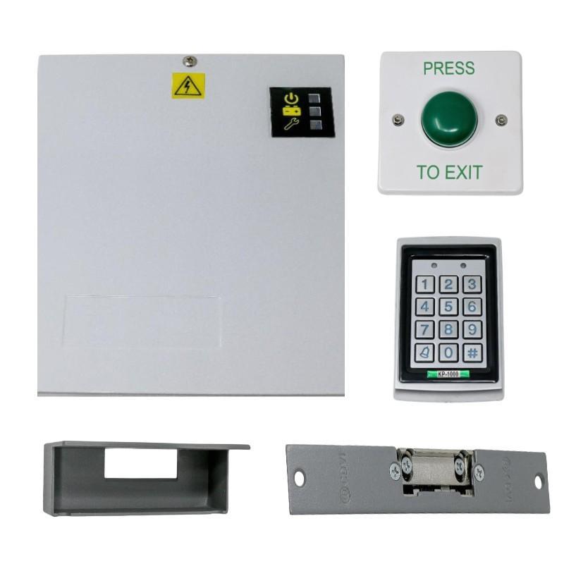 Fail Secure 12v DC - Standalone Single Door Electric Strike Access Control Kit with Keypad Fail Secure 12v DC - Standalone Single Door Electric Strike Access Control Kit with Keypad