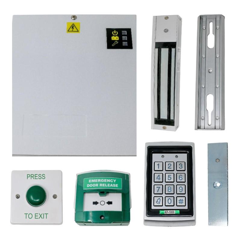 Fire Rated 12v DC - Standalone Single Door Maglock Access Control Kit with Keypad