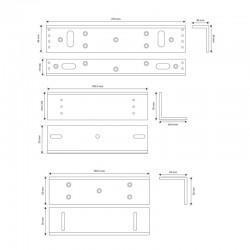 Dimensions For The Deedlock Slimline Maglock Z and L Bracket