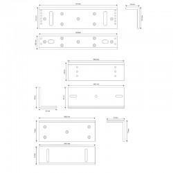 Dimensions For The Deedlock Standard Maglock Z and L Bracket