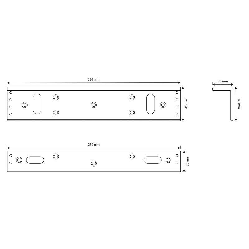 Dimensions For The Deedlock Slimline Maglock L Bracket