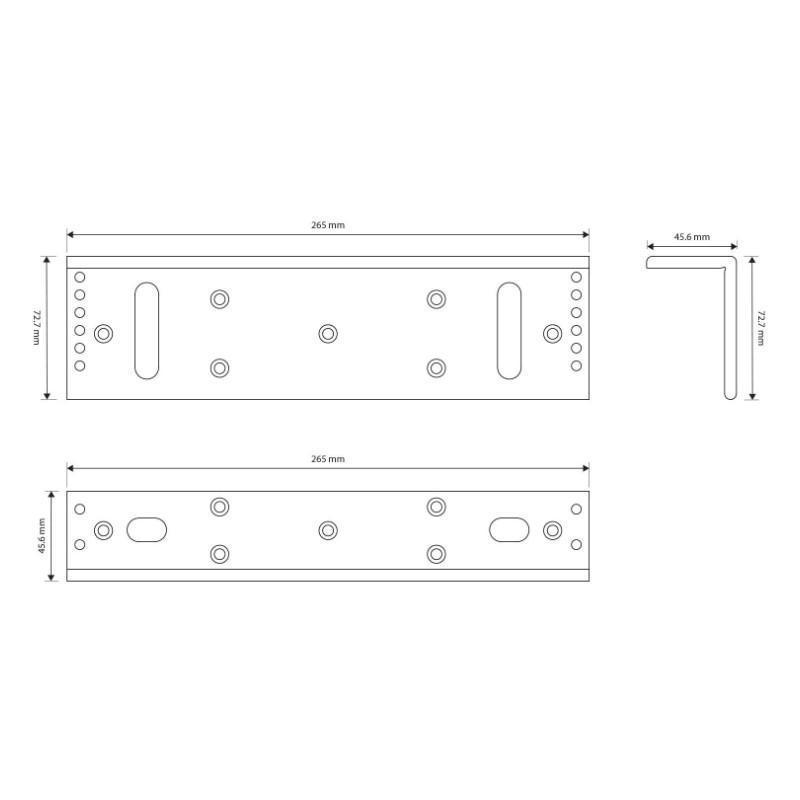 Dimensiosn For The Deedlock Standard Maglock L Bracket