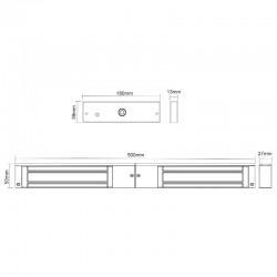 Dimensions For The Deedlock AEM20004 Slimline Double Maglock