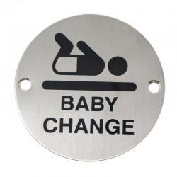 Satin Stainless Steel Baby Change Sign