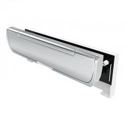ARRONE AR708FHS Fire Rated Letter Plate In Satin Chrome And White ARRONE AR708FHS Fire Rated Letter Plate In Satin Chrome And White