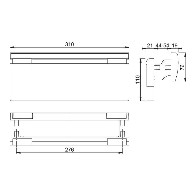 Dimensions For ARRONE AR708HS Security Letter Plate Dimensions For ARRONE AR708HS Security Letter Plate