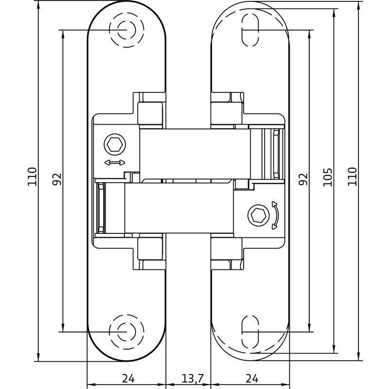 Dimensions Of The Anselmi AN 150 3D Hinge From Simonswerk Dimensions Of The Anselmi AN 150 3D Hinge From Simonswerk