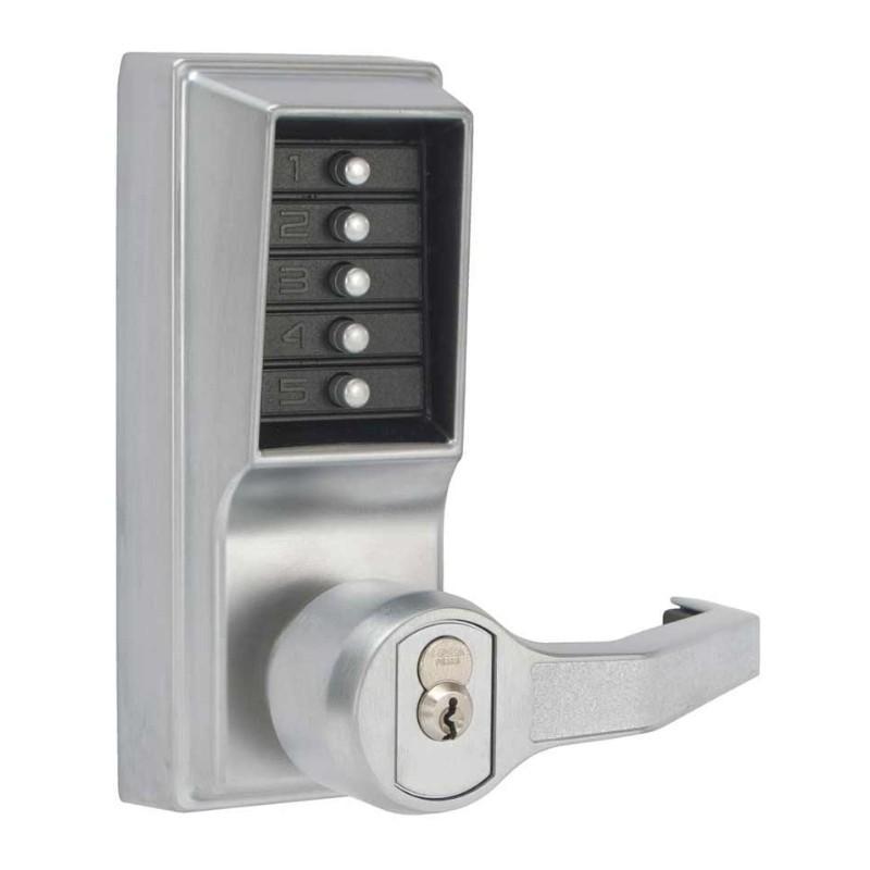 Right Hand KABA Simplex L1021 Digital Lock - Key Override - Satin Chrome Right Hand KABA Simplex L1021 Digital Lock - Key Override - Satin Chrome