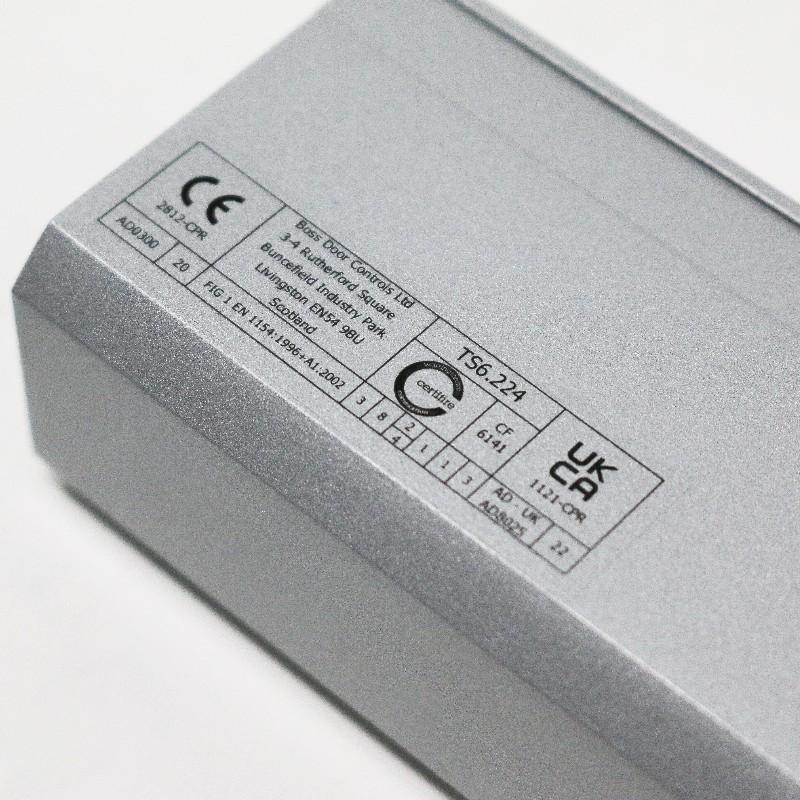 Boss TS6.224 Door Closer Label Close Up Boss TS6.224 Door Closer Label Close Up