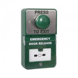 Dual Unit - Green Dome Press To Exit c/w Emergency Door Release (B)