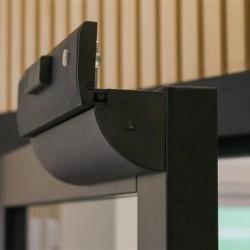 Architectural Z&L Bracket In Black, Installed On A Black Door